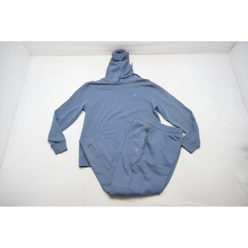 Quiksilver Tracksuit Set Mens Large Blue Hoodie Joggers Fleece Excellent